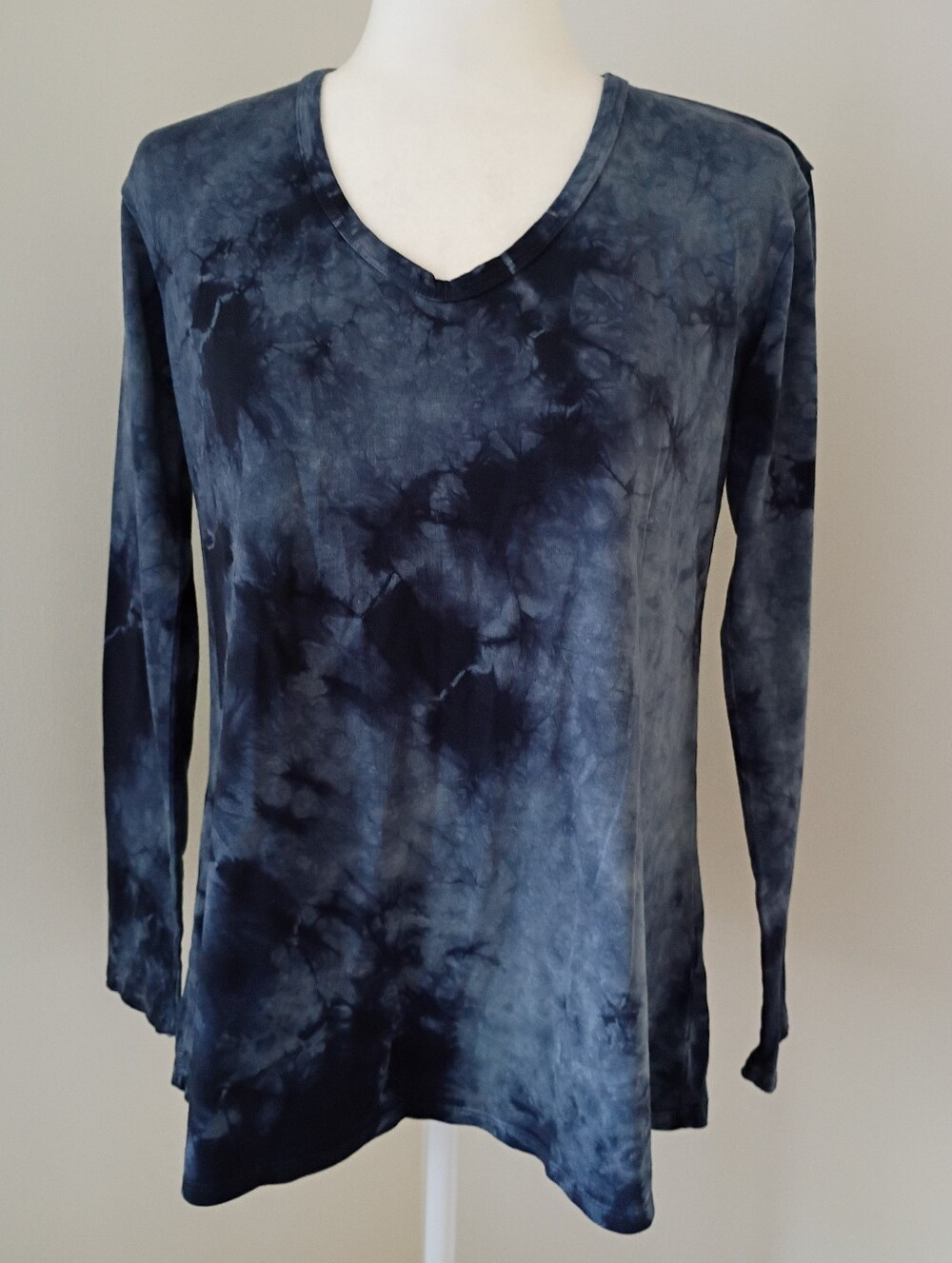 Johnny Was Calme Blake Gray Tie Dye Long Sleeve Top Size XS